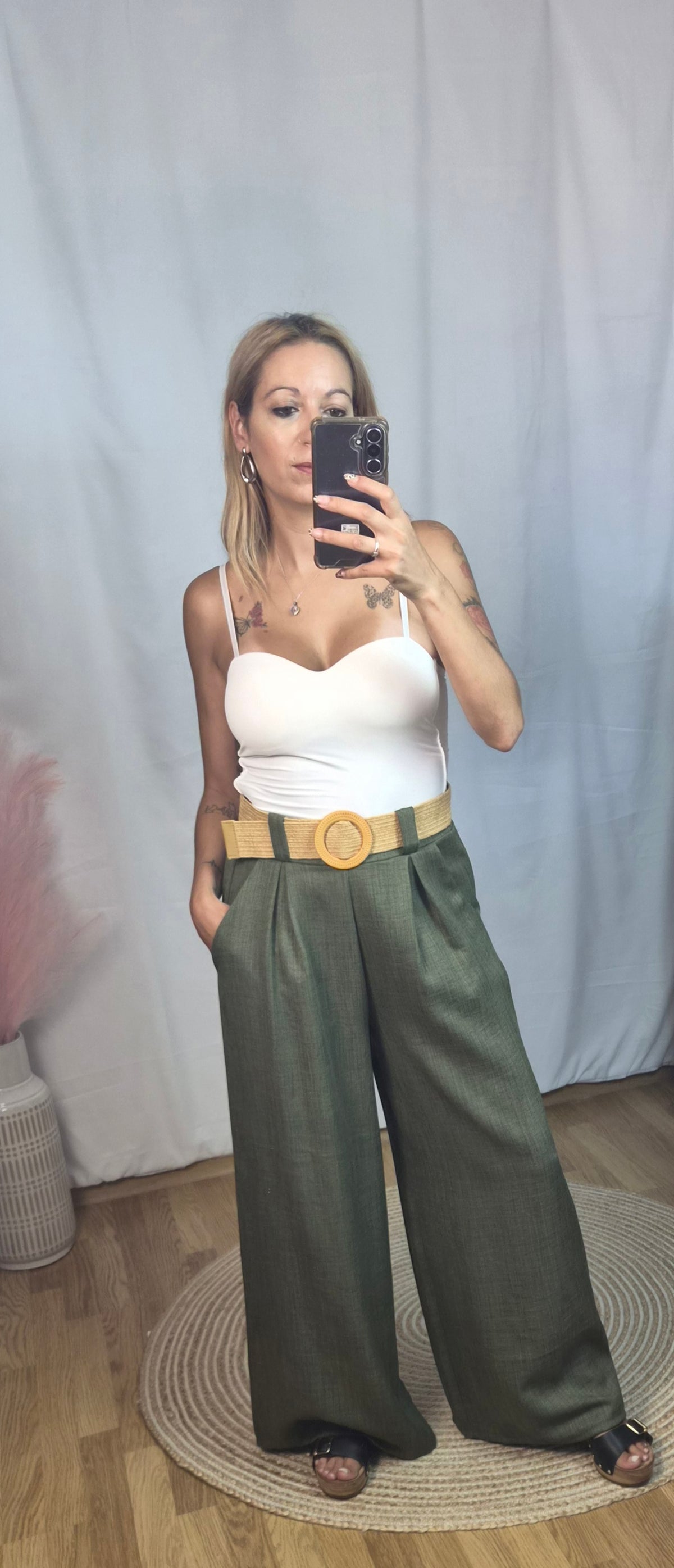 Pantalon palazo verde