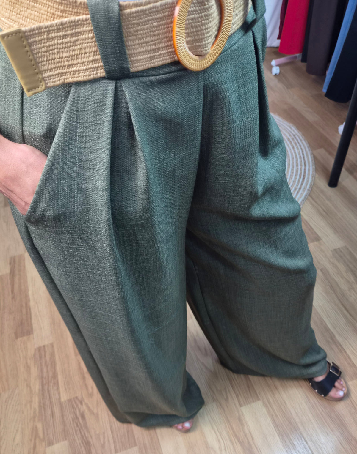 Pantalon palazo verde