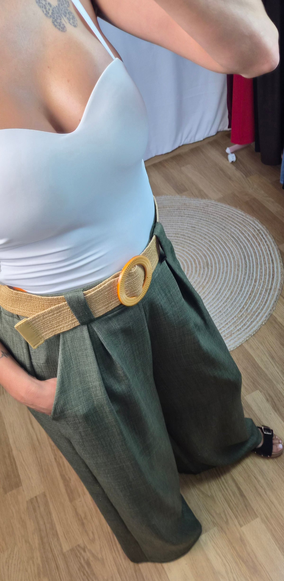 Pantalon palazo verde