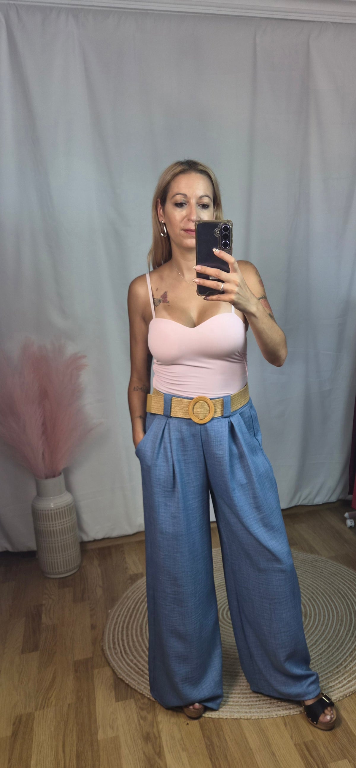 Pantalón palazo azul