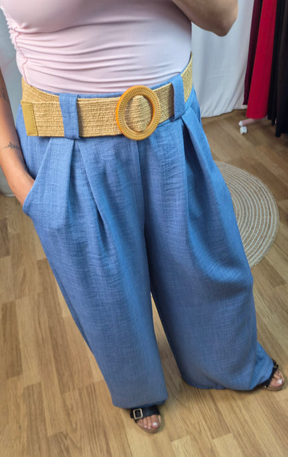 Pantalón palazo azul