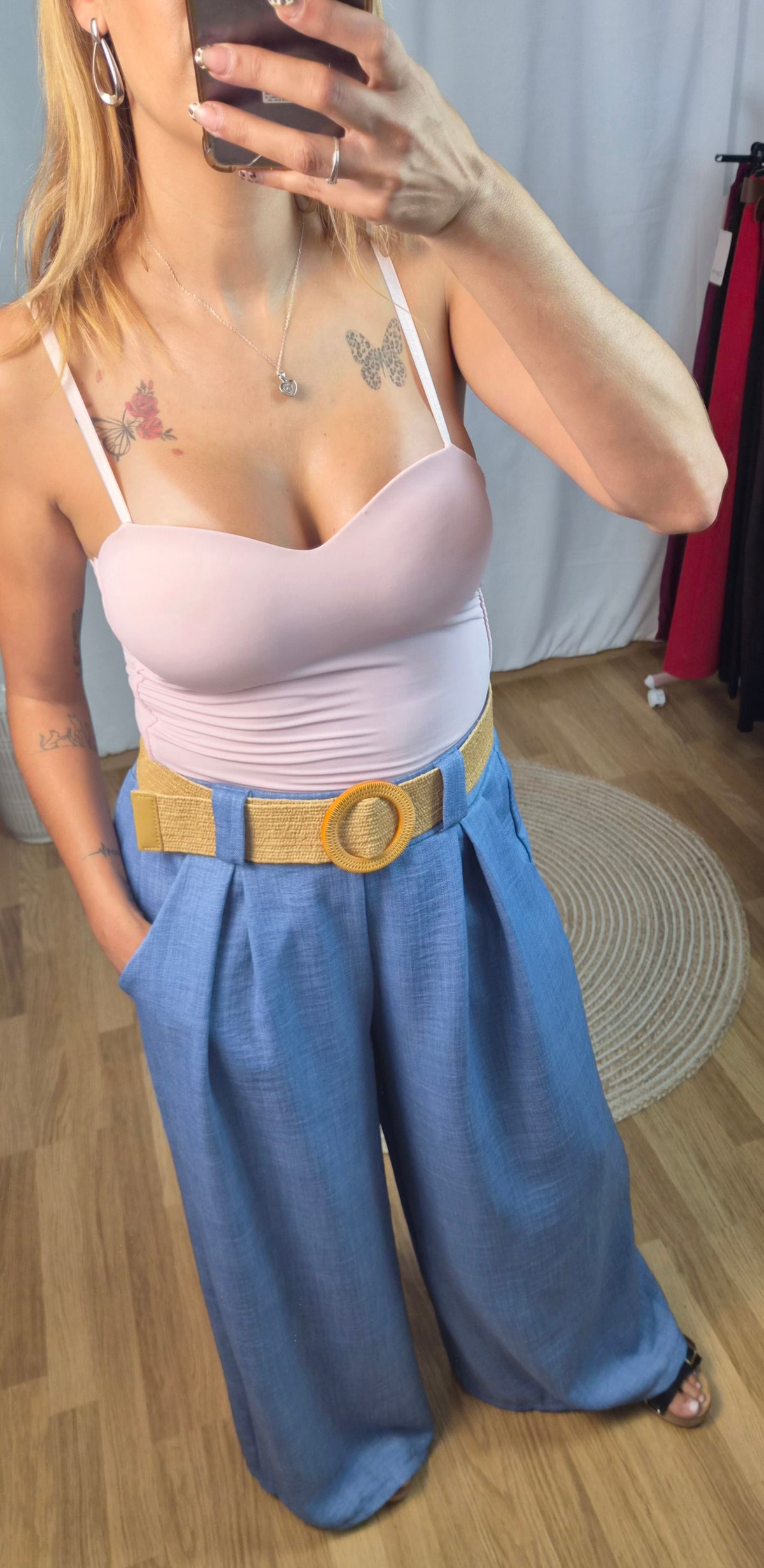 Pantalón palazo azul