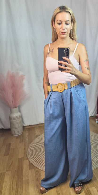 Pantalón palazo azul