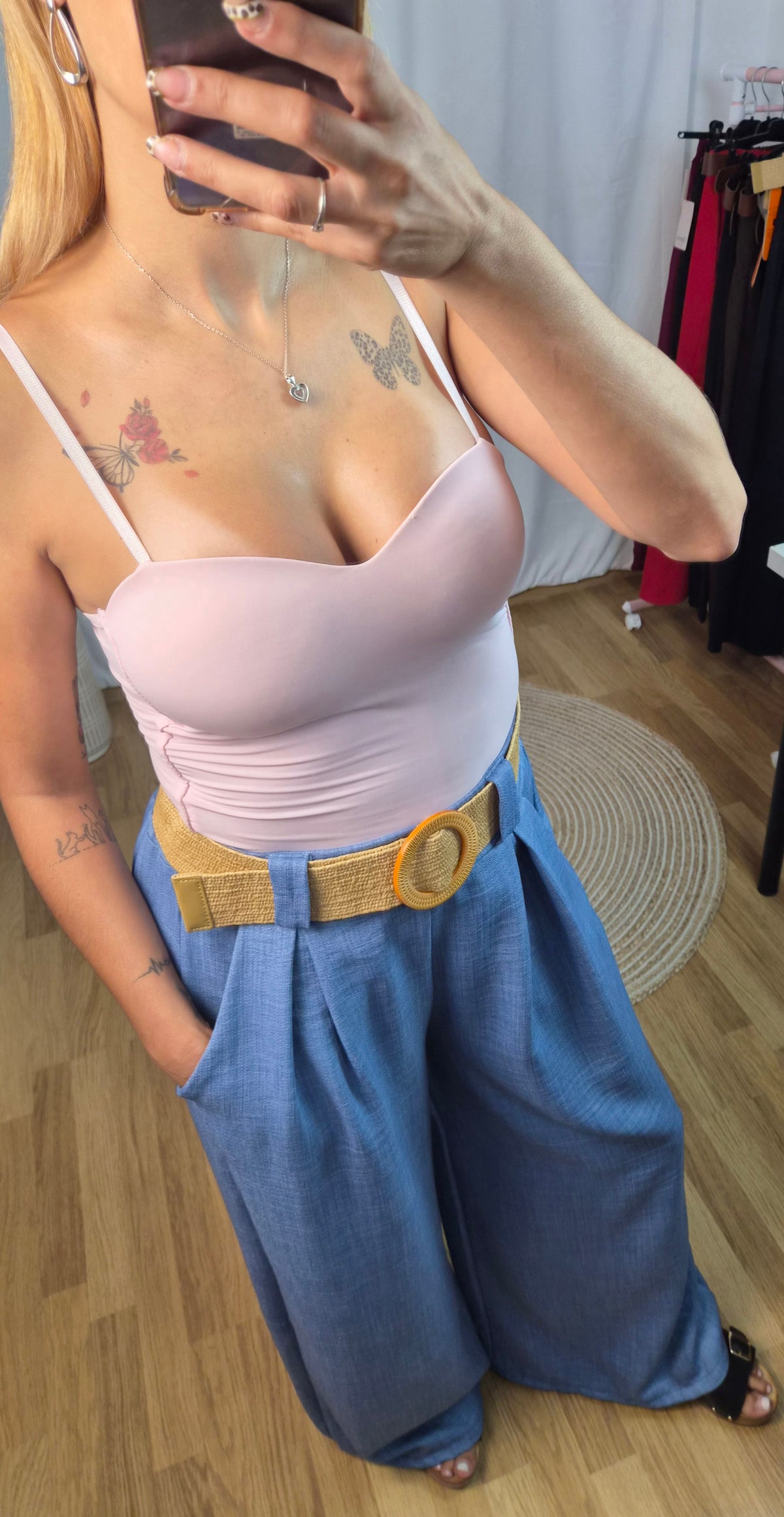 Pantalón palazo azul