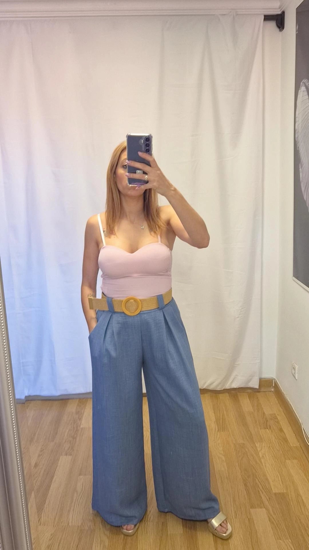 Pantalón palazo azul